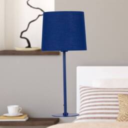 First Choice Lighting Colours - Navy Blue 40cm Table Lamp with Fabric Shade - thumbnail 4