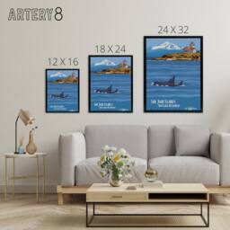 "Artery8 BLM San Juan Islands Monument DC Framed Canvas Wall Art Print in Blue - Size: W12"" x H16""" - thumbnail 4