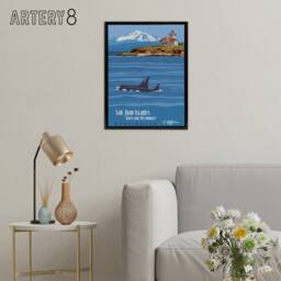 "Artery8 BLM San Juan Islands Monument DC Framed Canvas Wall Art Print in Blue - Size: W12"" x H16""" - thumbnail 3