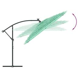 Berkfield Home Garden Parasol with Steel Pole Green 246x246x230 cm - Size: 246 x 246 x 230 cm - thumbnail 7