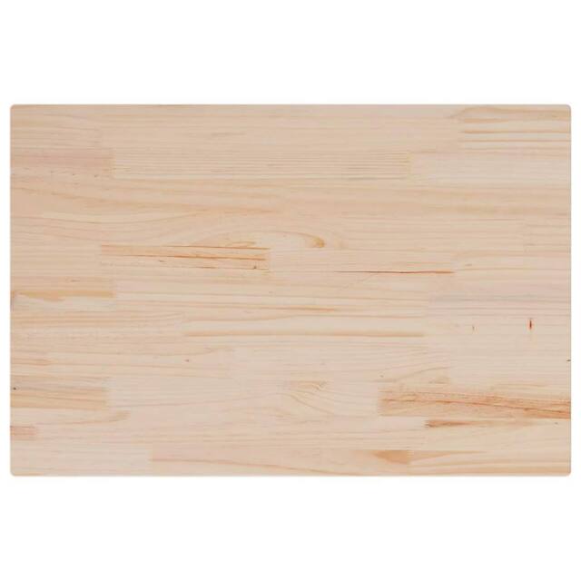 Berkfield Home Table Top 80x50x1.7 cm Rectangular Solid Wood Pine in Light Tan - image 1