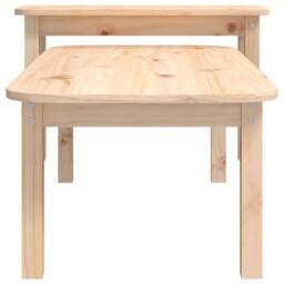 Berkfield Home 2 Piece Coffee Table Set Solid Wood Pine in Natural - thumbnail 6
