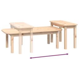 Berkfield Home 2 Piece Coffee Table Set Solid Wood Pine in Natural - thumbnail 7