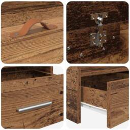 Berkfield Home Storage Bed Frame Old Wood 90 x 200 cm Engineered wood in Brown - thumbnail 9