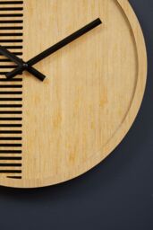 Orsina Contemporary Small Wooden Wall Clock, Large Wood Dial Clock In Kitchen, Easily Maintained Large Wall Clock in Natural - thumbnail 6
