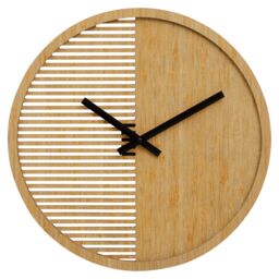 Orsina Contemporary Small Wooden Wall Clock, Large Wood Dial Clock In Kitchen, Easily Maintained Large Wall Clock in Natural