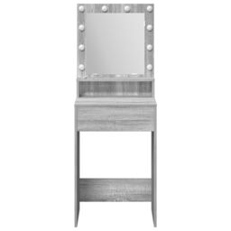 Berkfield Home Dressing Table with LED Lights in Grey Sonoma - 50x41x135 cm - Size: 50 x 41 x 135 cm - thumbnail 4