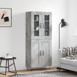 Berkfield Home Highboard Concrete Grey 69.5x34x180 cm Engineered Wood - thumbnail 1