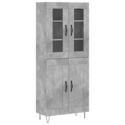Berkfield Home Highboard Concrete Grey 69.5x34x180 cm Engineered Wood - thumbnail 2