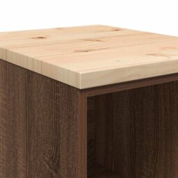 Berkfield Home Garage Storage Cabinet Brown Oak 40x51x85 cm Solid Wood Pine - Size: 40 x 51 x 85 cm - thumbnail 8