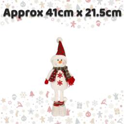 VFM e-Store Christmas Standing Snowman Decoration 41cm x 21.5cm White X 1 - Size: 41 cm x 21.5 cm - thumbnail 2