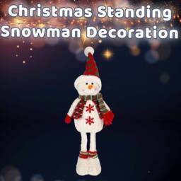 VFM e-Store Christmas Standing Snowman Decoration 41cm x 21.5cm White X 1 - Size: 41 cm x 21.5 cm - thumbnail 3