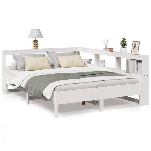 Berkfield Home Bookcase Bed without Mattress White 135x190 cm Solid Wood Pine - image 1
