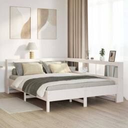 Berkfield Home Bookcase Bed without Mattress White 135x190 cm Solid Wood Pine - thumbnail 2