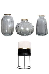 Portico Designs Ltd The Urban Gardener Set of 3 Bud Vases & Small Ceramic Plant Pot with Stand - thumbnail 1