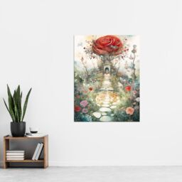 "Artery8 Wall Art Print Alice In Wonderland Painting Red Roses Queen Hearts Whimsical Magical Adventure Painting Poster - Size: W24"" x H32""" - thumbnail 4