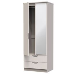 Ready Assembled 2 U Holborn 2 Door 2 Drawer Mirrored Wardrobe (Ready Assembled) in Taupe - thumbnail 5