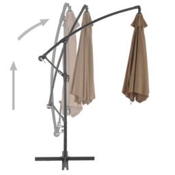 Berkfield Home Elegant Cantilever Umbrella with Aluminium Pole 300 cm Taupe in Beige - thumbnail 4
