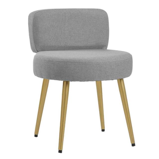 KORVIXA Velvet Vanity Stool Backrest in Grey - Size: 0.6m2 - image 1