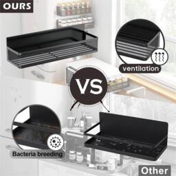 Kelvenix 3PCS Magnetic Spice Rack for Refrigerator Magnetic Shelf in Black - thumbnail 7