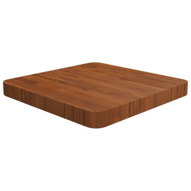 Berkfield Home Square Table Top Dark Brown 40x40x4cm Treated Solid Wood Oak - Size: 40 x 40 x 4 cm - image 1