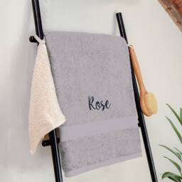 Duncan Stewart Personalised Luxury Cotton Bath Sheet in Silver - thumbnail 1
