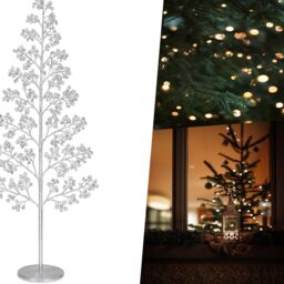 Pegdev Outdoor LED Christmas Tree 180cm 1000 Warm White Lights Silver Balls - Size: 6ft - thumbnail 5