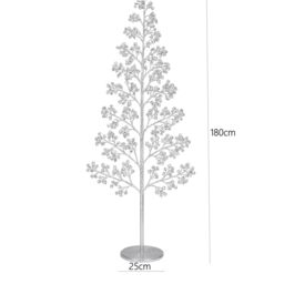 Pegdev Outdoor LED Christmas Tree 180cm 1000 Warm White Lights Silver Balls - Size: 6ft - thumbnail 4