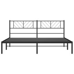 Berkfield Home Metal Bed Frame with Headboard Black 193x203 cm - thumbnail 5