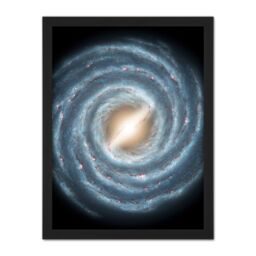 "Artery8 Wall Art Print Space NASA Galaxy Milky Way Spirals Large Framed Wall Décor Art in White - Size: W18"" x H24""" - thumbnail 1