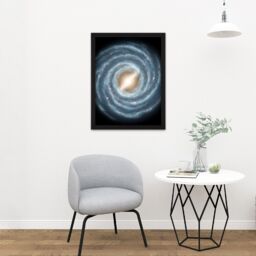 "Artery8 Wall Art Print Space NASA Galaxy Milky Way Spirals Large Framed Wall Décor Art in White - Size: W18"" x H24""" - thumbnail 2