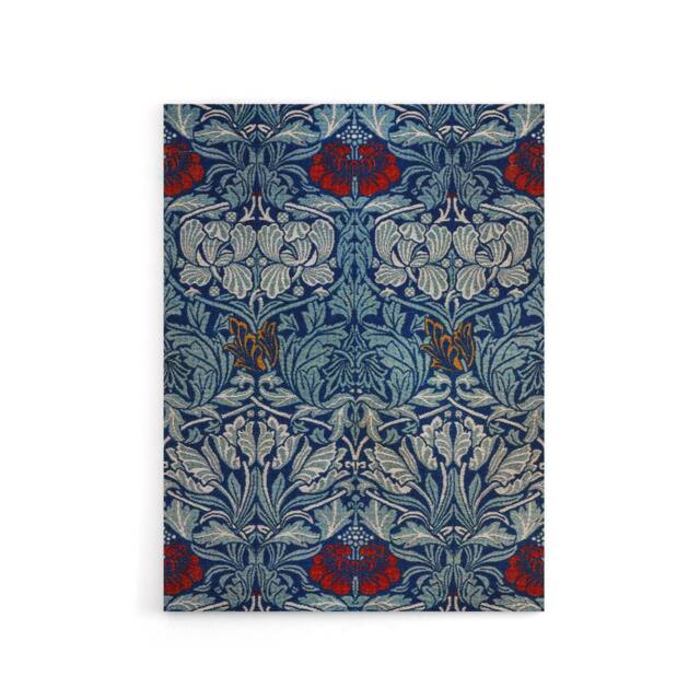 "Artery8 Tulip & Rose Floral Pattern Canvas Wall Art Print W. Morris in Blue - Size: W18"" x H24""" - image 1
