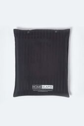 Homescapes Egyptian Cotton Satin Stripe Fitted Sheet 12 inch 330 Thread Count in Black - Size: Super King Fitted - thumbnail 5