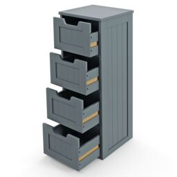 Costway Bathroom Storage Cabinet Freestanding Storage Organizer Side Table in Grey - thumbnail 2