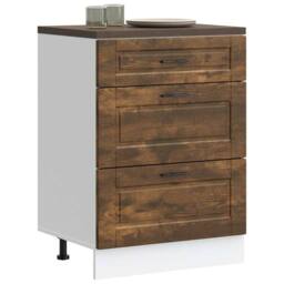 Berkfield Home Kitchen Base Cabinet Porto Smoked Oak Engineered Wood in Brown - thumbnail 1