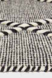Homescapes Edessa Black & White Kilim Wool Rug - Size: 160 cm x 230 cm - thumbnail 4
