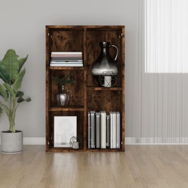 Berkfield Home Book Cabinet/Sideboard Smoked Oak 50x25x80 cm Engineered Wood in Brown - Size: 50 x 25 x 80 cm - image 1