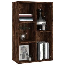 Berkfield Home Book Cabinet/Sideboard Smoked Oak 50x25x80 cm Engineered Wood in Brown - Size: 50 x 25 x 80 cm - thumbnail 4