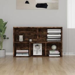 Berkfield Home Book Cabinet/Sideboard Smoked Oak 50x25x80 cm Engineered Wood in Brown - Size: 50 x 25 x 80 cm - thumbnail 3