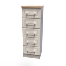 Ready Assembled 2 U Helmsley 5 Drawer Tallboy (Ready Assembled) in Dark Grey - thumbnail 3