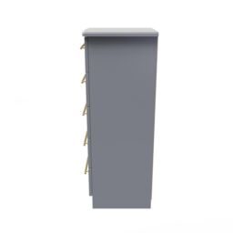 Ready Assembled 2 U Helmsley 5 Drawer Tallboy (Ready Assembled) in Dark Grey - thumbnail 2
