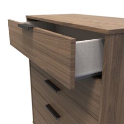 Ready Assembled 2 U Fuji 5 Drawer Chest (Ready Assembled) in Walnut - thumbnail 5