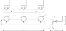 Netlighting GU10 Triple Bar Spotlight Chrome 230V IP44 20W in Grey - thumbnail 2