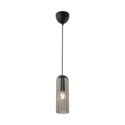 Nordlux Vintage Indoor Pendant Light Black Glass E27 Fluted - Mains Powered, IP20 - thumbnail 1