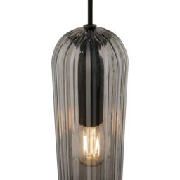 Nordlux Vintage Indoor Pendant Light Black Glass E27 Fluted - Mains Powered, IP20 - thumbnail 3