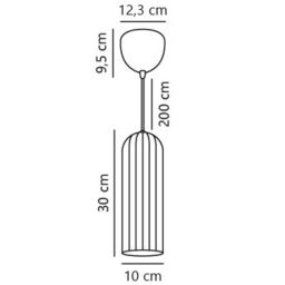 Nordlux Vintage Indoor Pendant Light Black Glass E27 Fluted - Mains Powered, IP20 - thumbnail 7
