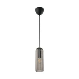 Nordlux Vintage Indoor Pendant Light Black Glass E27 Fluted - Mains Powered, IP20 - thumbnail 2