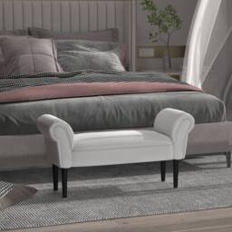 Wyld Haus Cream Padded Piano Bench with Lift Up Storage Rubberwood Legs - thumbnail 3