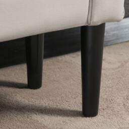 Wyld Haus Cream Padded Piano Bench with Lift Up Storage Rubberwood Legs - thumbnail 9