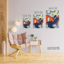 "Artery8 Vintage Christmas Woman With Cat Canvas Wall Art Print E Penfield in Red - Size: W18"" x H24""" - thumbnail 4